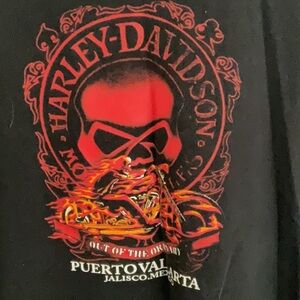 Harley-Davidson Black Sleeveless Top with Red Graphic